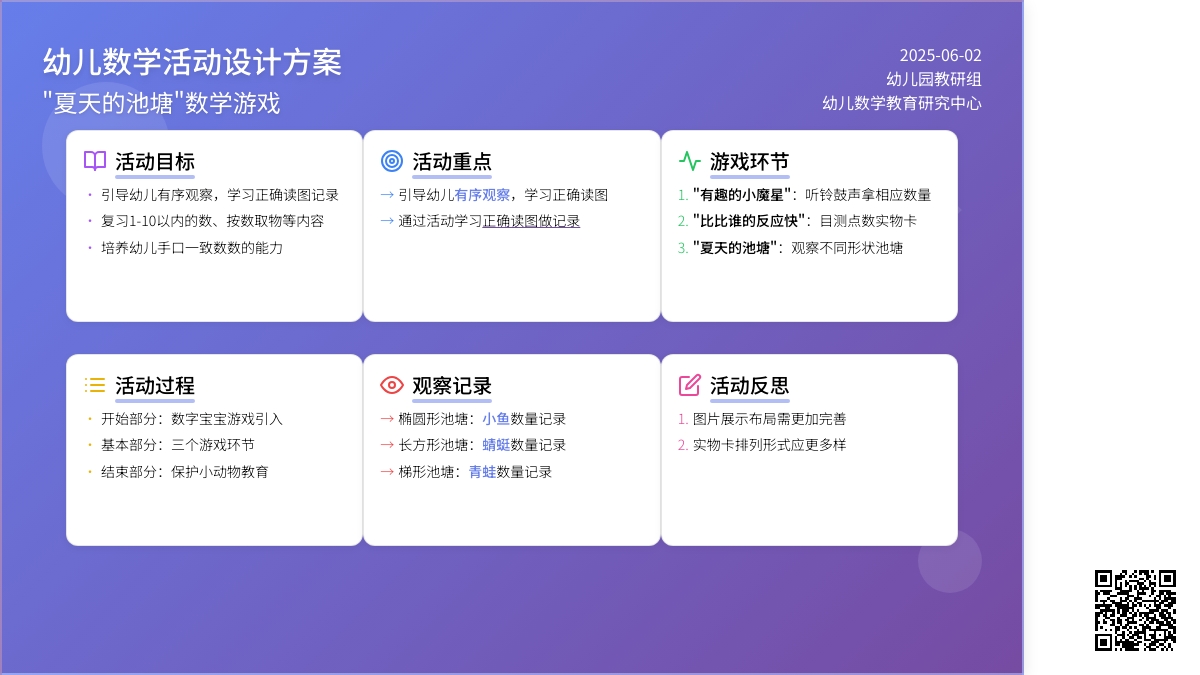 大班数学夏天的池塘教案反思