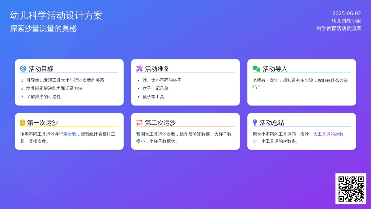大班数学量沙教案