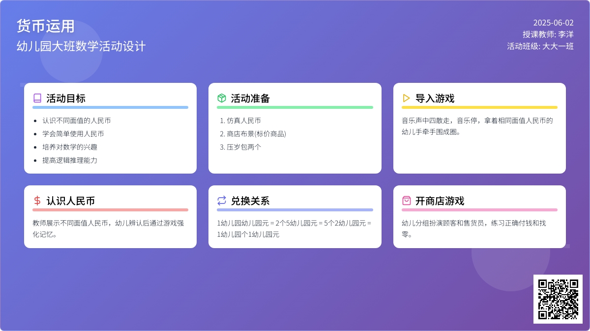 大班数学货币运用教案反思