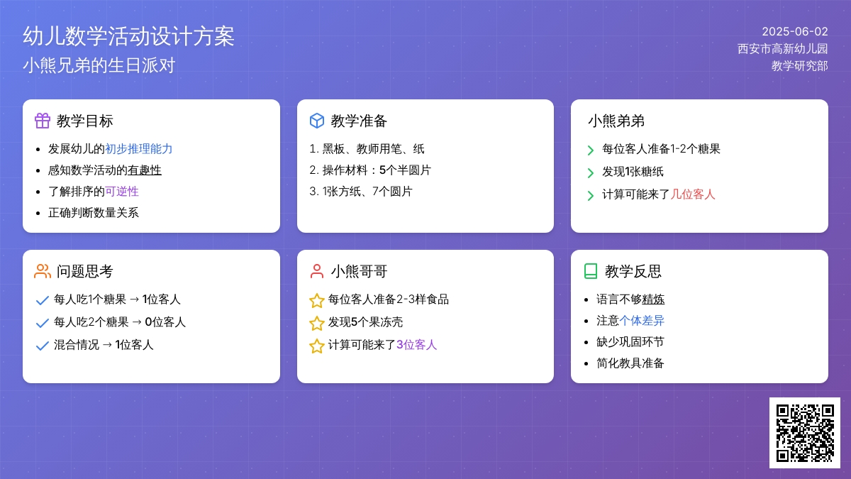 大班数学活动小熊请客教案反思