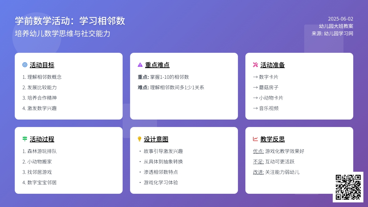 大班数学公开课学习相邻数教案反思