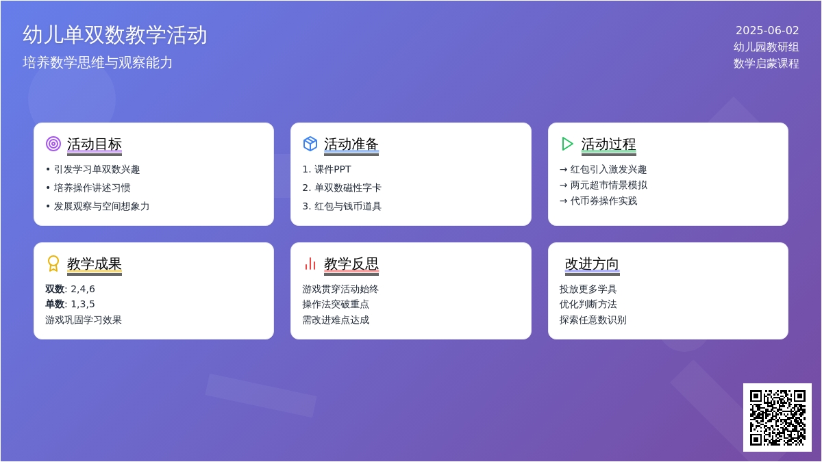 幼儿园 大班数学认识单双数教案反思