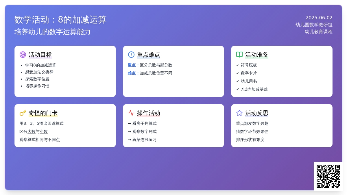 大班数学有趣的门卡教案反思