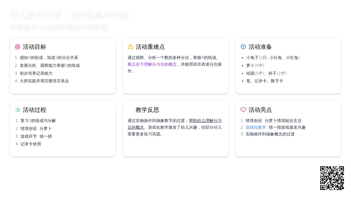 大班数学优质课5的组成和分解教案反思