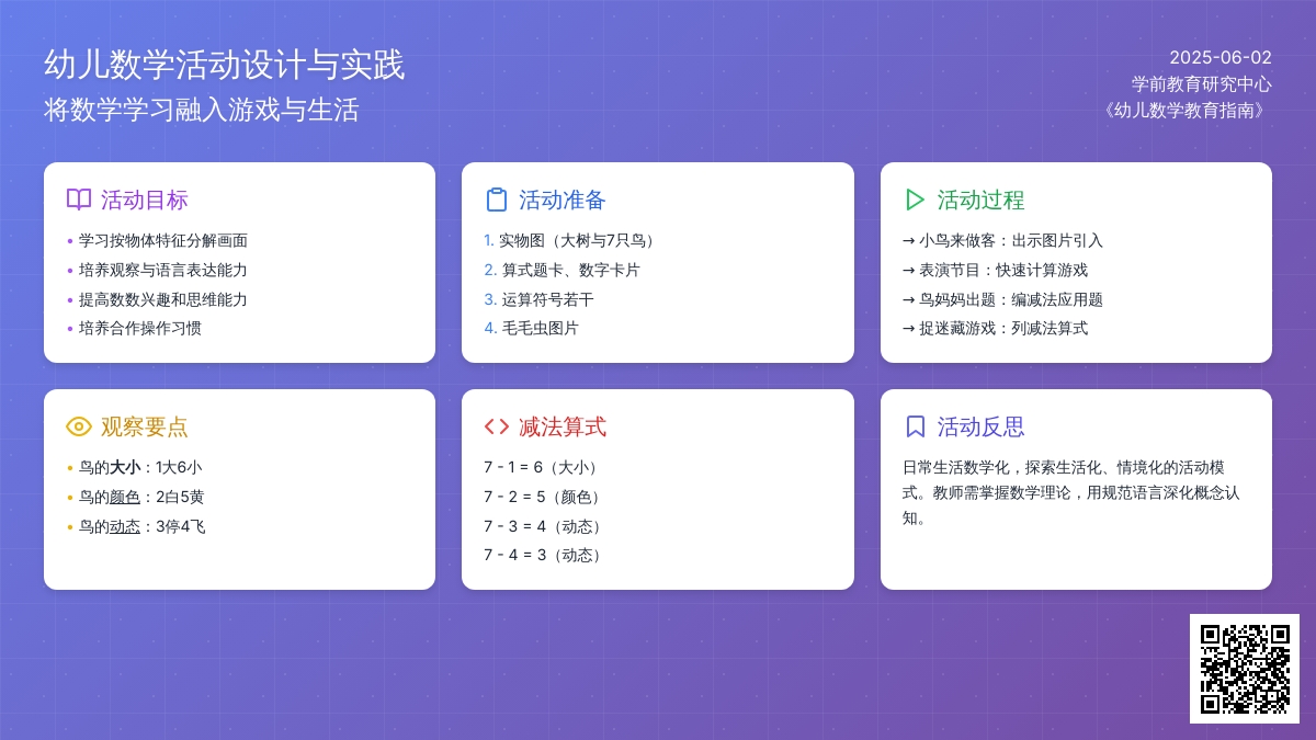 大班数学公开课学习7的减法教案反思