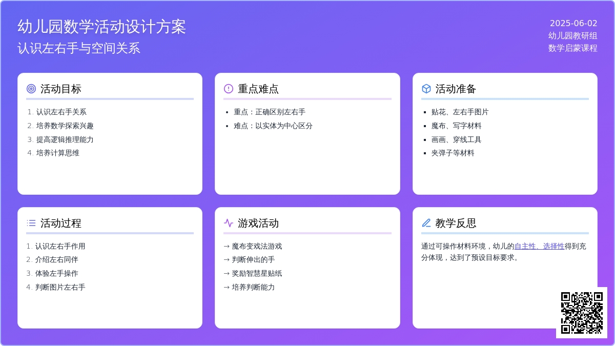 大班数学左手和右手教案反思
