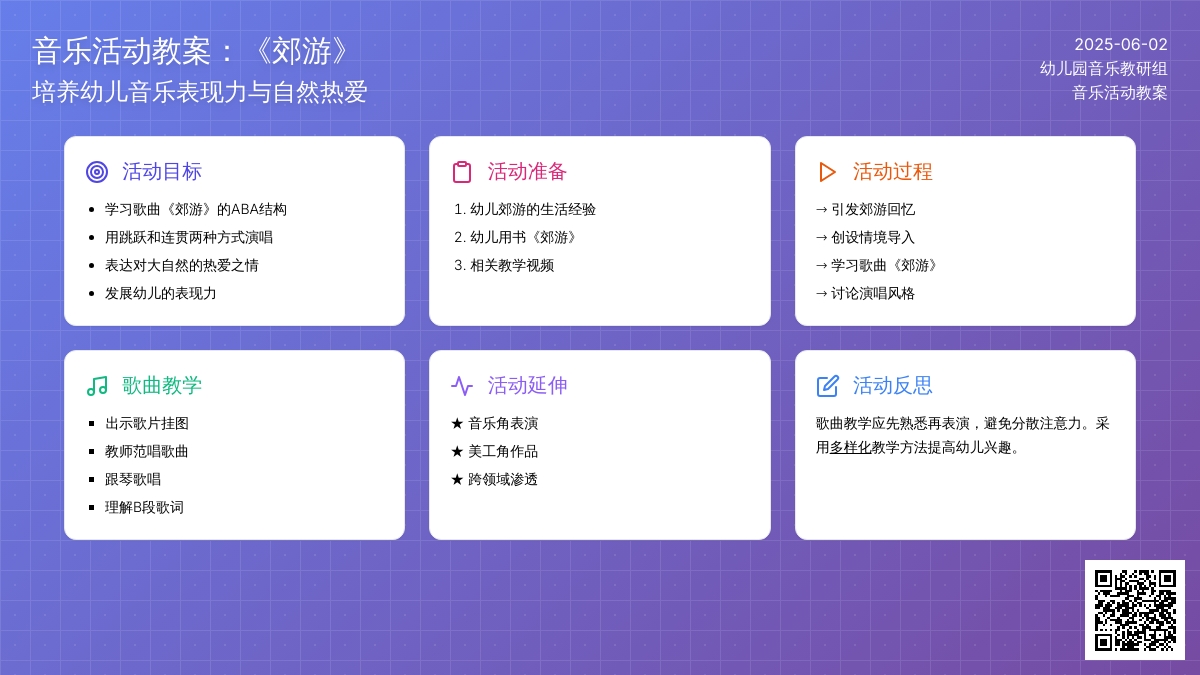 中班音乐郊游教案反思