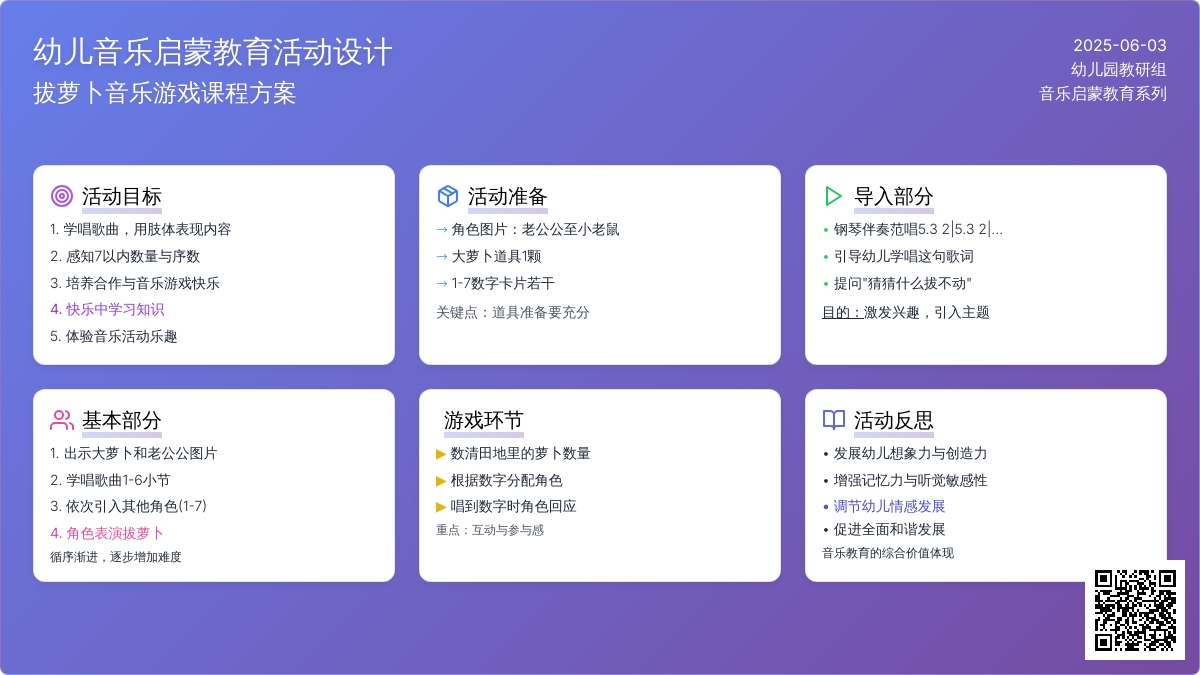 中班音乐活动大家一起拔萝卜教案反思