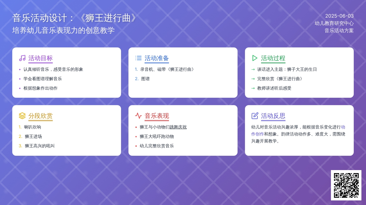 中班音乐活动狮王进行曲教案反思