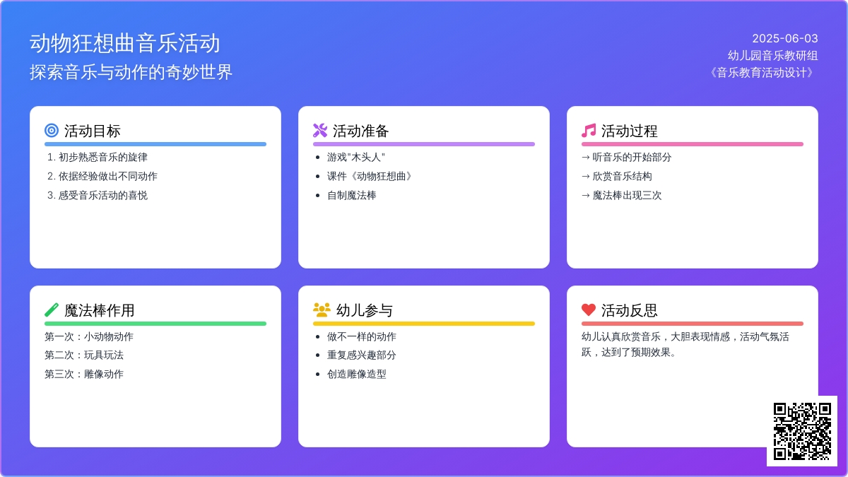 中班音乐活动动物狂想曲教案反思