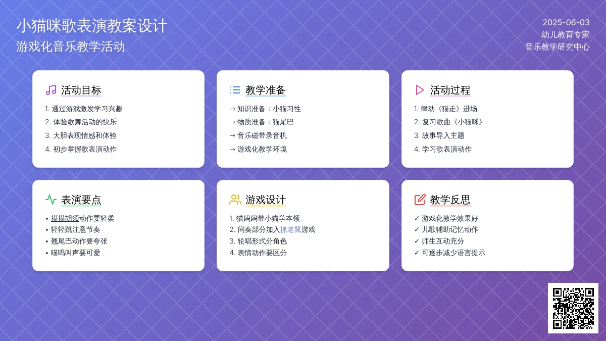 中班歌表演优秀猫咪教案反思