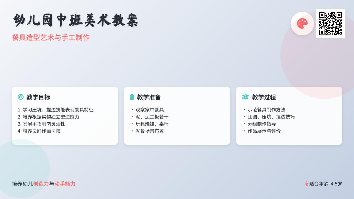 中班美术餐具教案反思