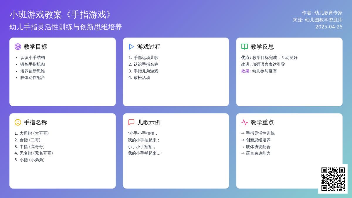 小班游戏教案手指游戏反思