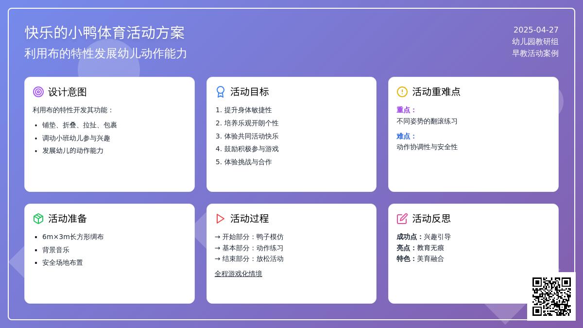 小班体育游戏活动快乐的小鸭教案反思