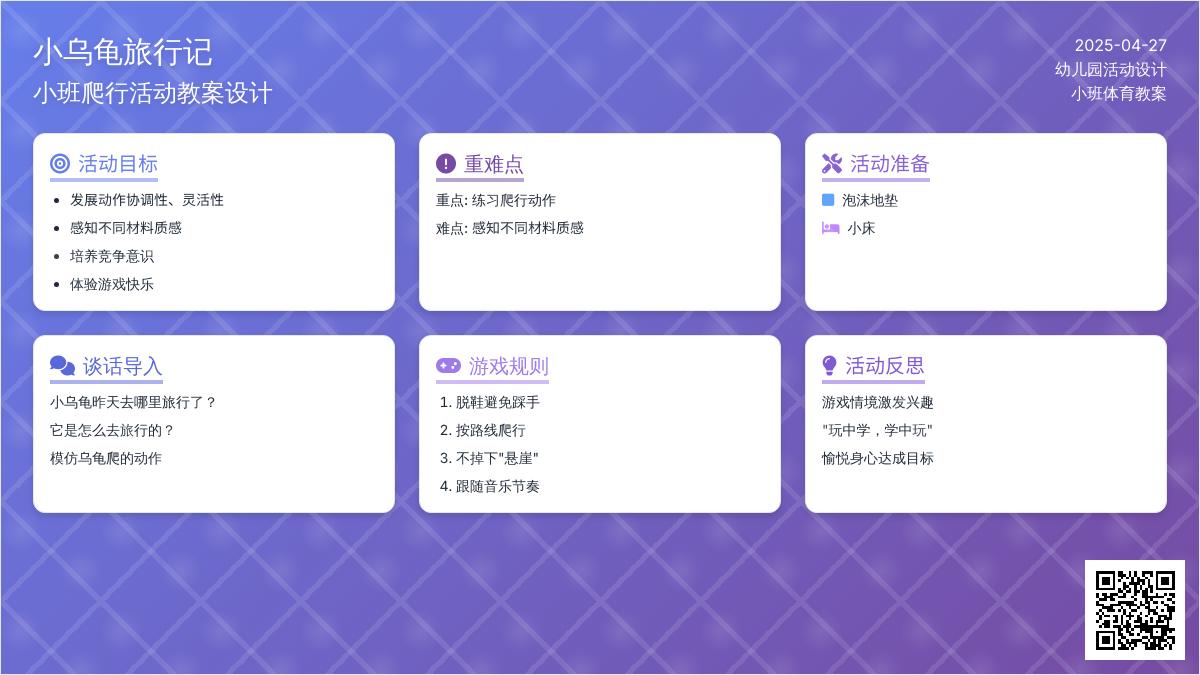 小班体育游戏活动小乌龟旅行教案反思