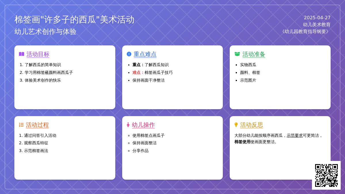 小班美术许多子的西瓜教案反思