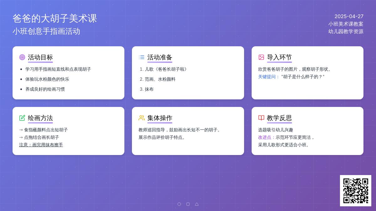 小班美术爸爸的大胡子教案反思