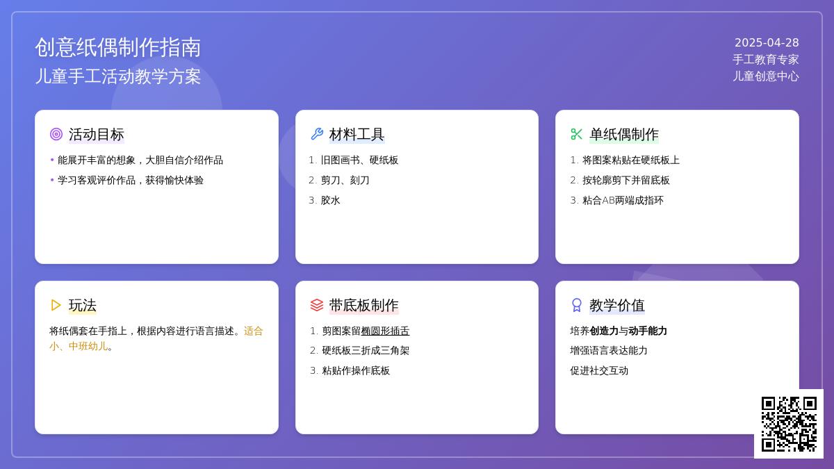 小班美术纸偶的制作教案