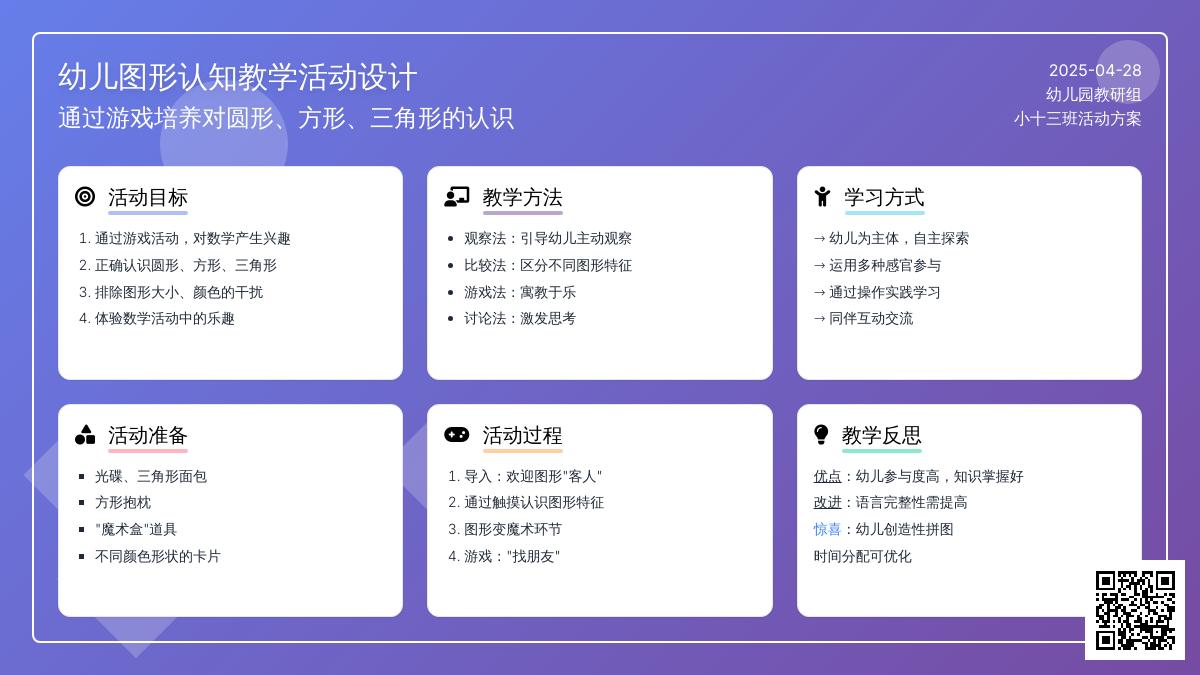 小班数学公开课有趣的图形孩子教案反思