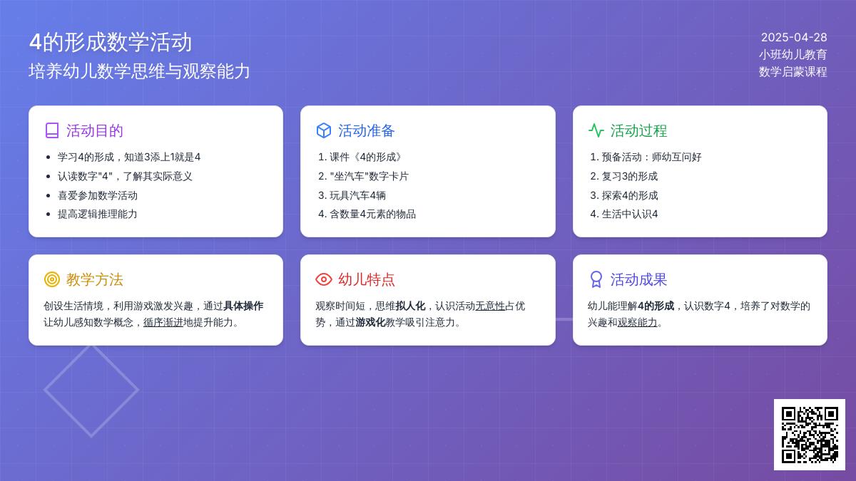 小班数学公开课4的形成教案反思