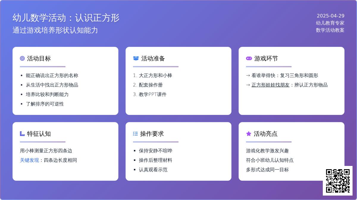 小班数学认识正方形教案反思