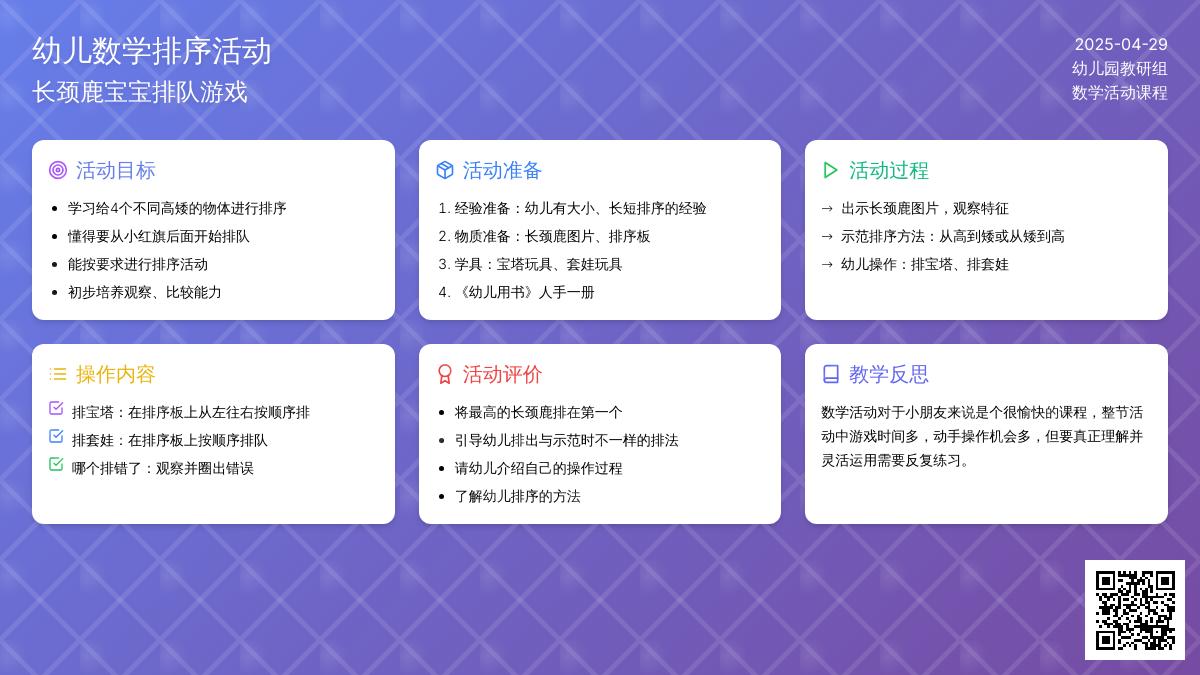 小班数学活动按高矮排序教案反思