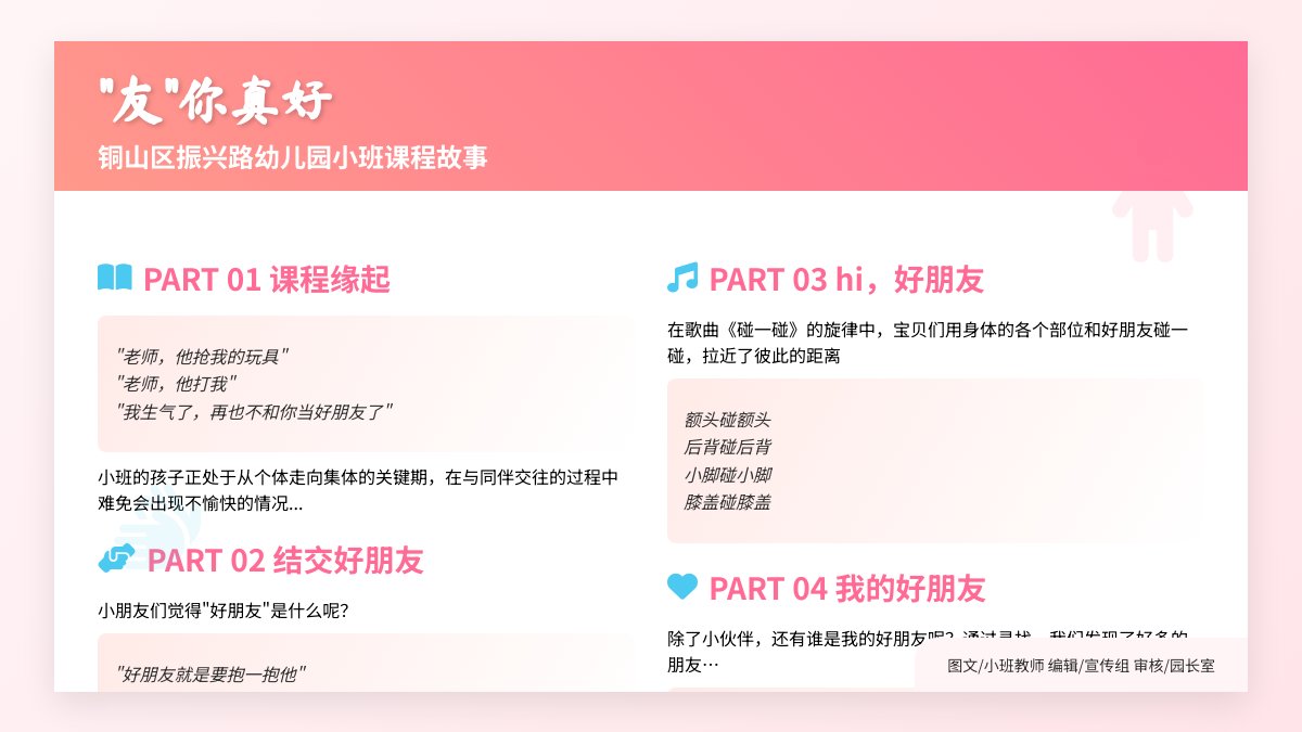 【“友”你真好】——铜山区振兴路幼儿园小班课程故事