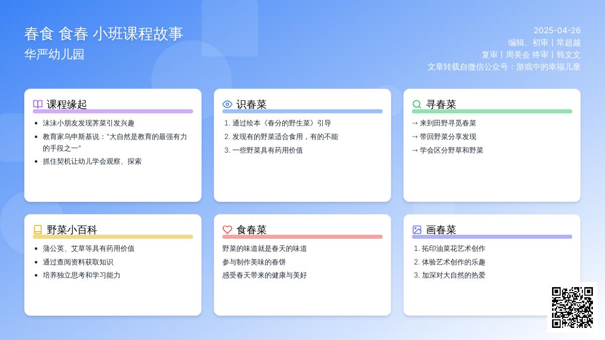 【书香童年】春天的味道——华严幼儿园课程故事（一）