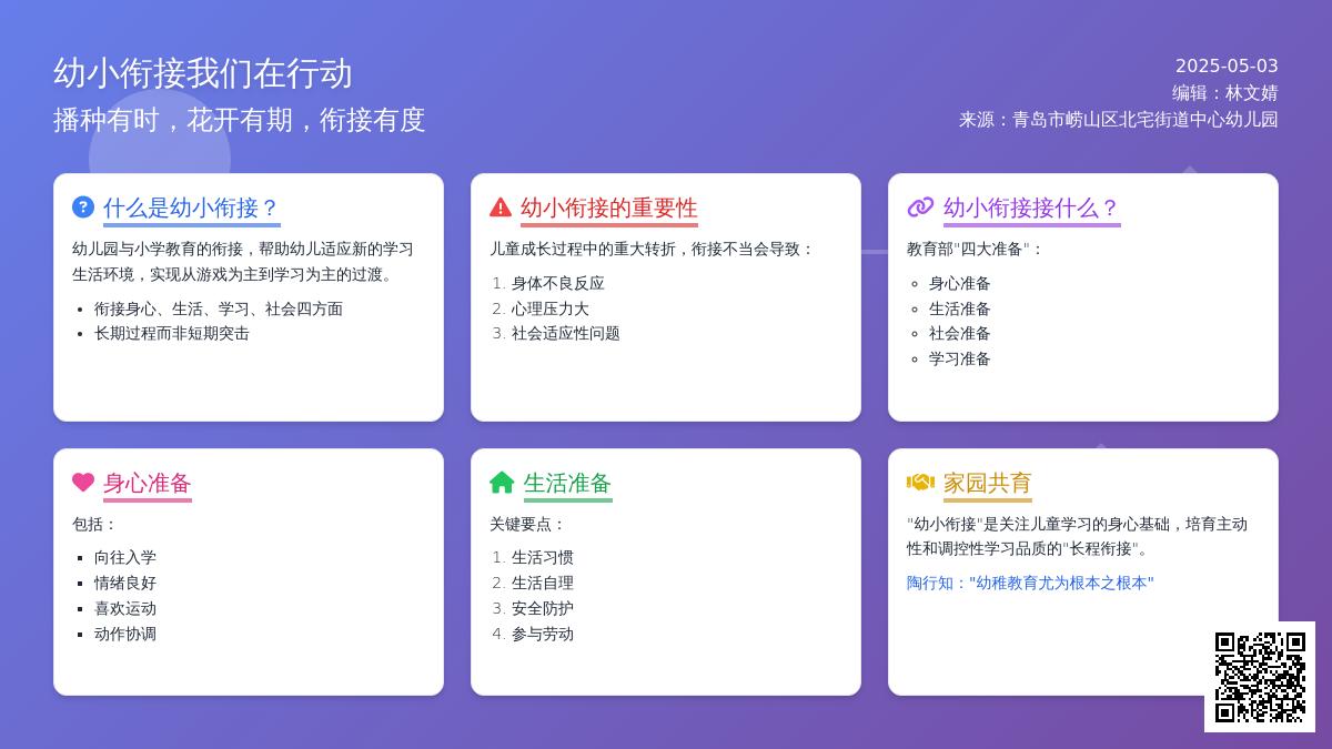【幼小衔接】双向奔赴 科学衔接——北宅街道中心幼儿园幼小衔接宣传