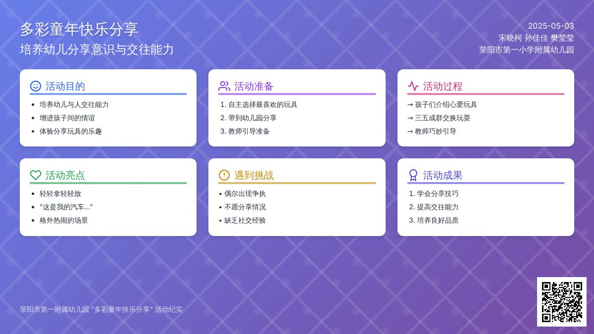 【慧美?快乐成长】多彩童年  快乐分享——荥阳市一小附属幼儿园班级幼儿玩具分享活动