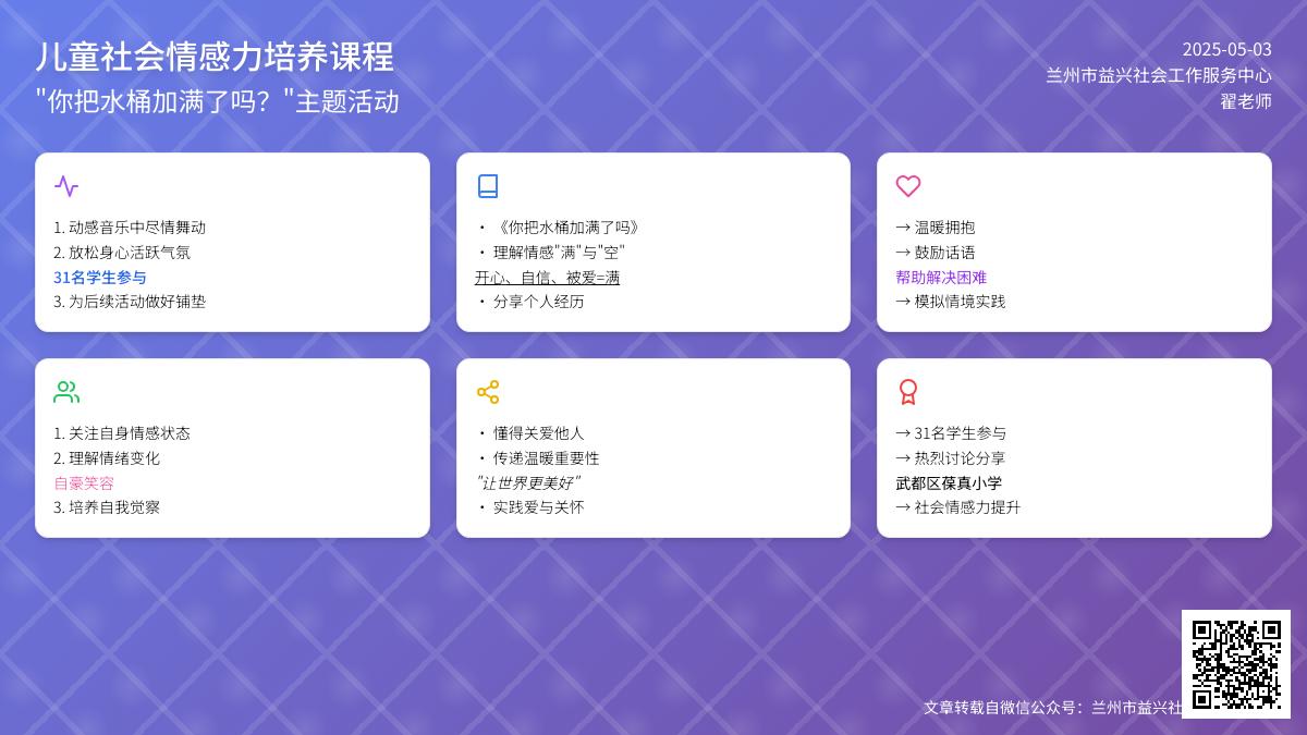 儿童社会情感力培养||你把水桶加满了吗-葆真小学