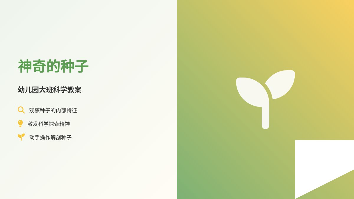 幼儿园大班科学教案：神奇的种子