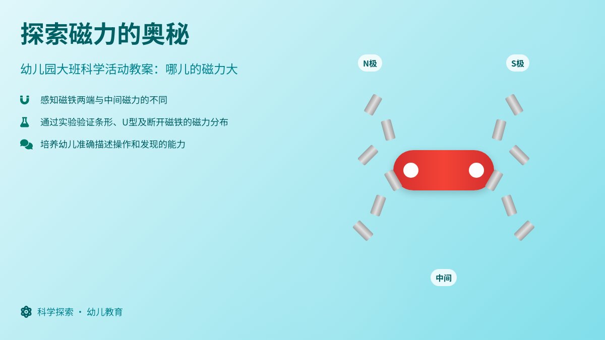 幼儿园大班科学活动教案：哪儿的磁力大