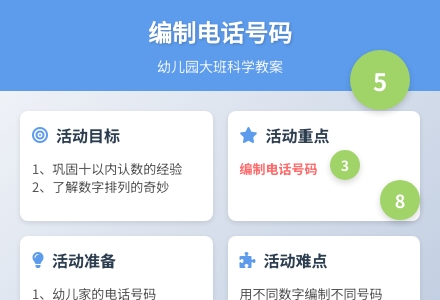 幼儿园大班科学教案：编制电话号码-幼师课件网