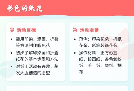 幼儿园大班美术教案:彩色的纸花-幼师课件网