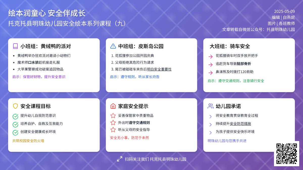 【明珠?安全】绘本润童心，安全伴成长——安全绘本系列课程（九）