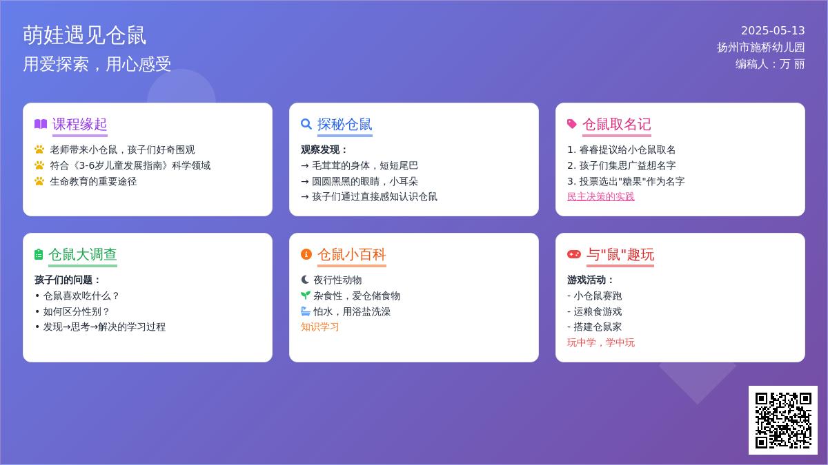 【园本课程】非你莫“鼠”----施桥幼儿园小二班课程故事