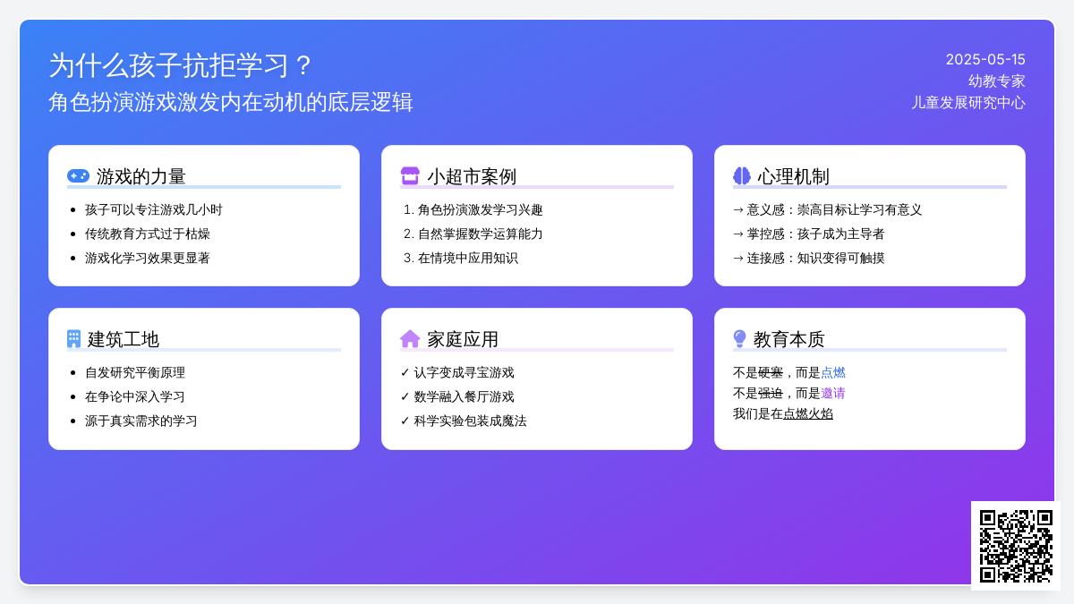 为什么孩子抗拒学习？角色扮演游戏激发内在动机的底层逻辑