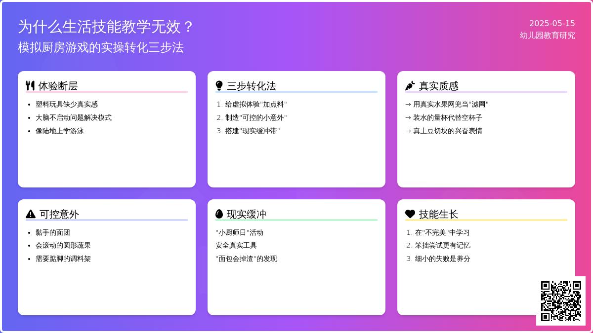 为什么生活技能教学无效？模拟厨房游戏的实操转化三步法