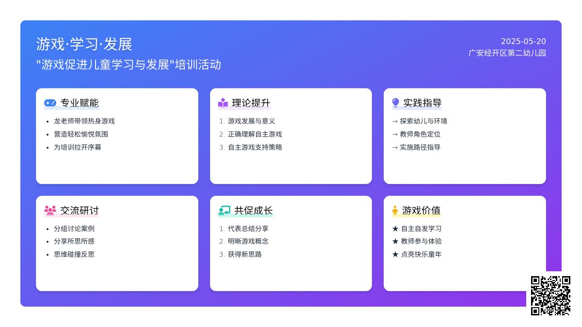 【教研快讯】聚焦游戏，研思并行——广安经开区第二幼儿园自主游戏专题培训