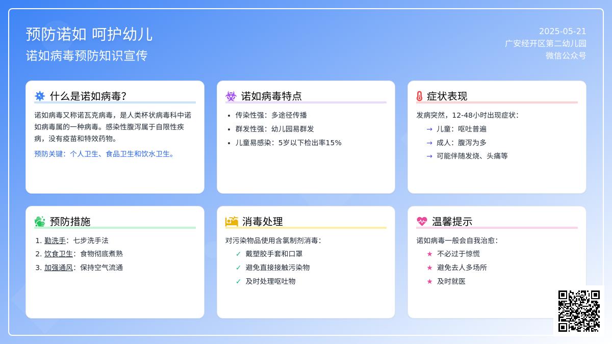 预防诺如 呵护幼儿——广安经开区第二幼儿园诺如病毒预防知识宣传