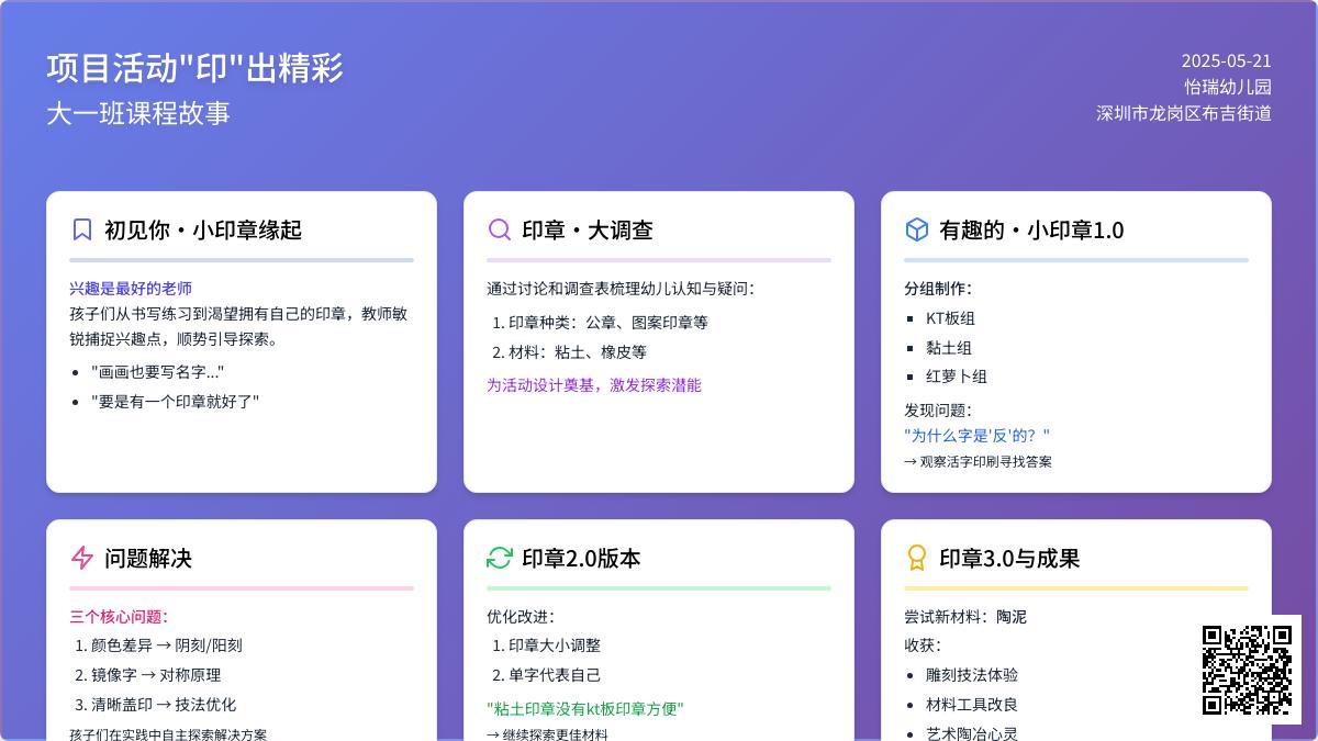 【怡瑞·课程】一枚印章的诞生---大一班课程故事