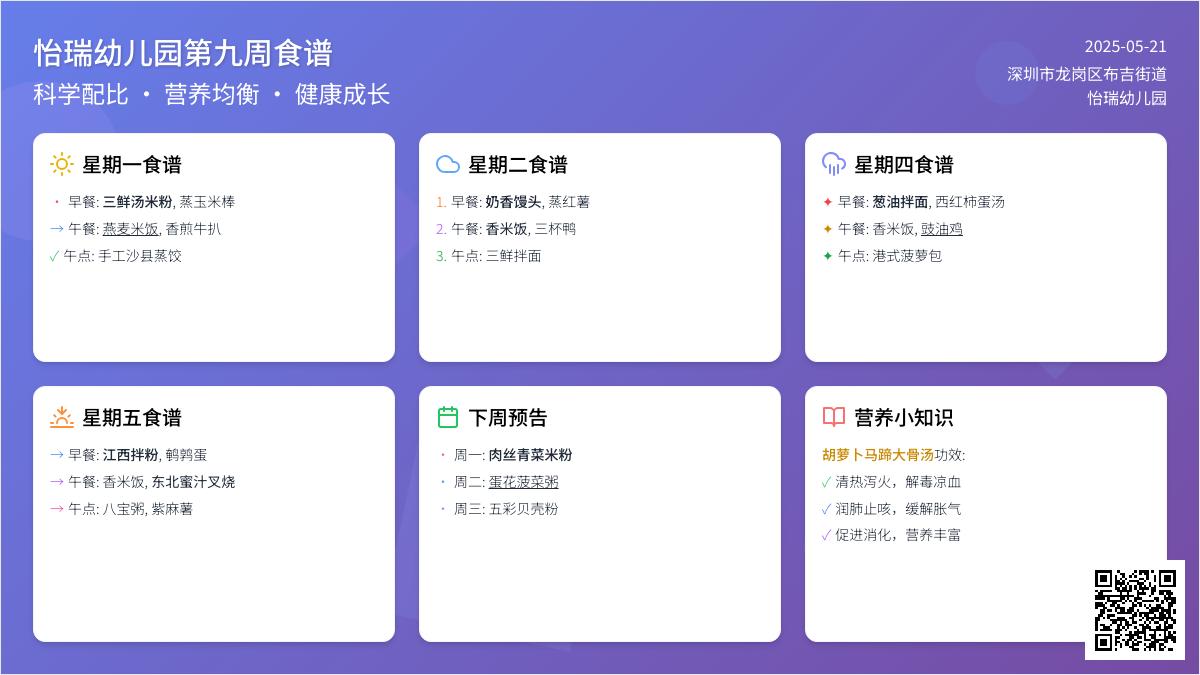 幼儿食谱第九周食谱回顾