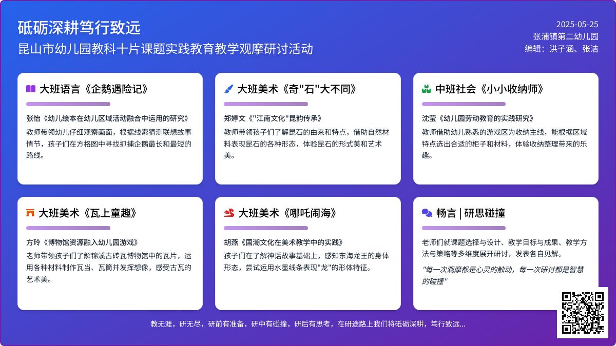 【幸福二幼】砥砺深耕，笃行致远——昆山市幼儿园教科十片课题实践教育教学观摩研讨活动
