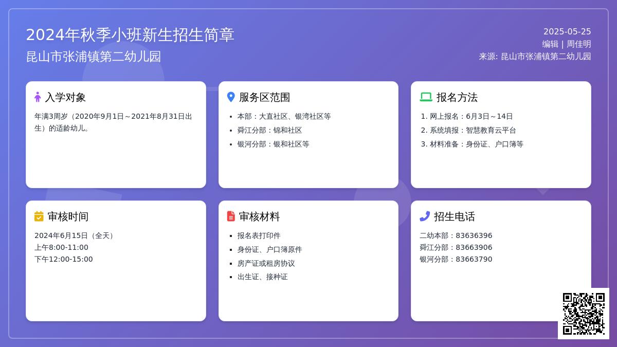 【二幼公告】2024年秋季张浦镇第二幼儿园小班新生招生简章