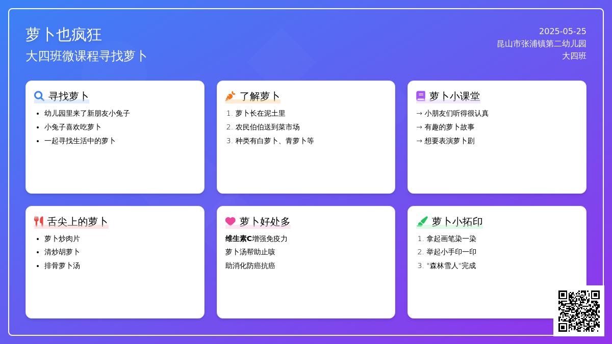 【玩美二幼】微课程：萝卜也疯狂