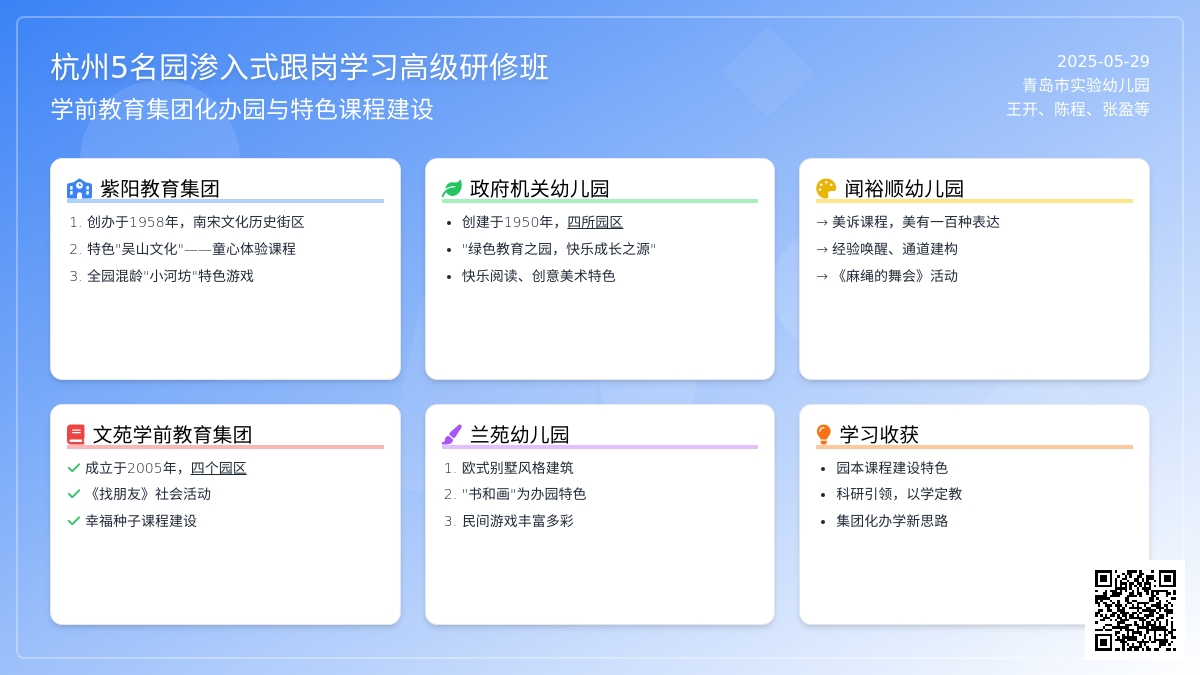 课程引领 共享智慧——我园教师赴杭州幼教集团跟岗学习