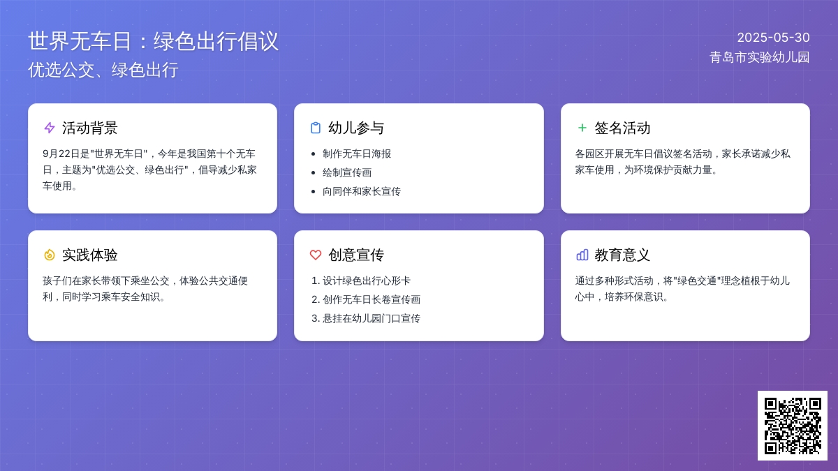 “优选公交、绿色出行” ——我园开展世界无车日宣传活动