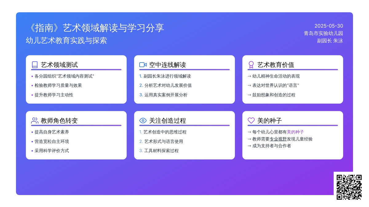 《指南》导航，引领实践 ——《指南》学习系列活动之二“艺术领域”导读分享