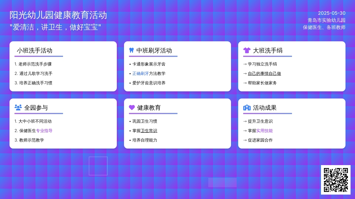 【信息快递】阳光园区开展“爱清洁、讲卫生、做好宝宝”健康教育活动